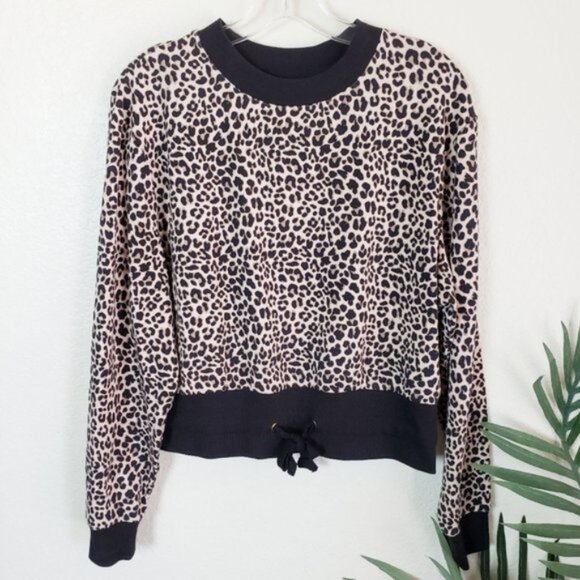 VARLEY Arden Leopard Print Sweatshirt size XS Oversized - Picture 3 of 12